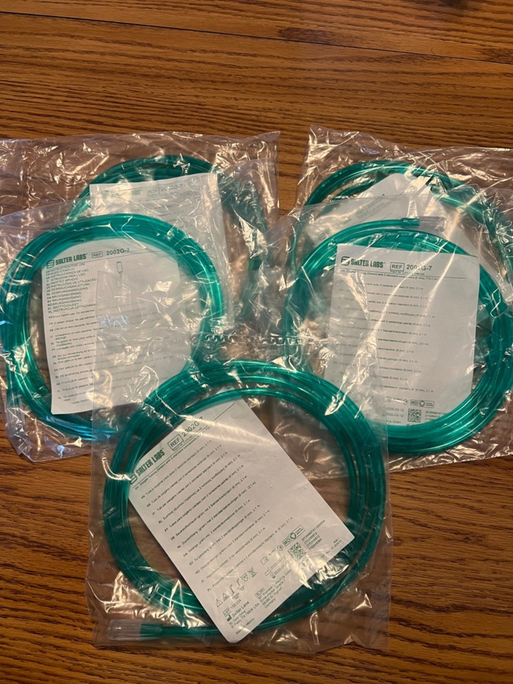 Salter Labs, Oxygen Tubing - Teal Green Lot of 5